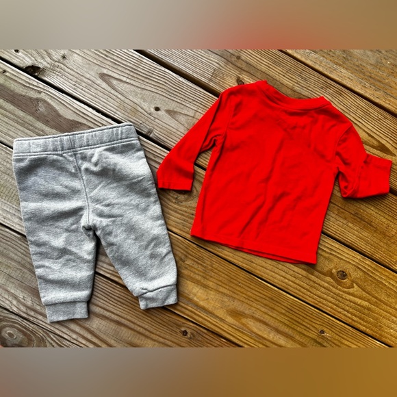 Infant baby toddler Cat & Jack Red Graphic Long sleeve top & sweatpants set 12M - Picture 5 of 5